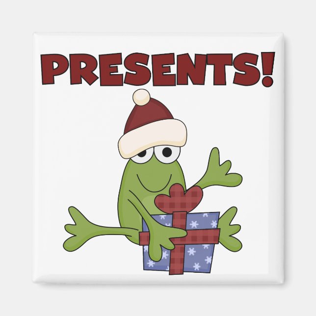 Santa Frog Tshirts und Geschenke Magnet (Vorne)