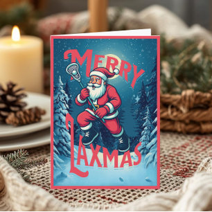 Santa Frohe Laxmas Lacrosse Weihnachtsfoto Karte