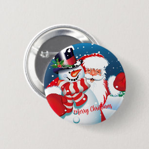 Santa & Frosty Button