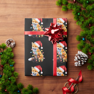 Santa Fuchs Weihnachtslicht Fuchs Liebhaber Weihna Geschenkpapier