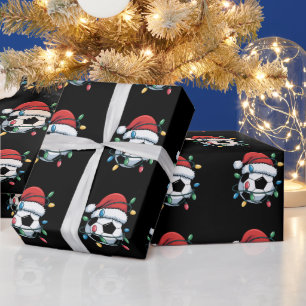 Santa-Fußball-Sport-Weihnachten-Fußballspieler Geschenkpapier