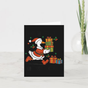 Santa Gans Auf Freiem Fuß Frohe Gänsemas Weihnacht Karte