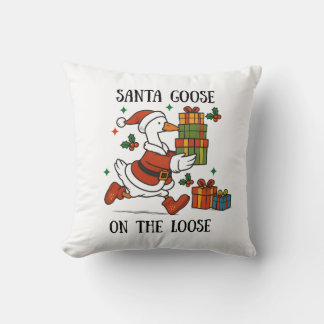 Santa-Gans-auf-freier-Bahn-Weihnachtsanzug Kissen