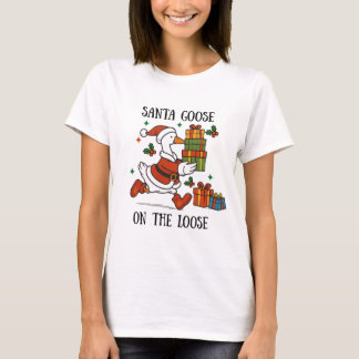 Santa-Gans-auf-freier-Bahn-Weihnachtsanzug T-Shirt