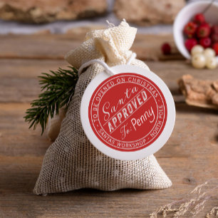 Santa genehmigte Geschenketikett aus der Nordpol-W Runder Aufkleber