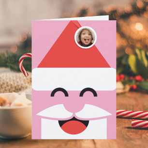 Santa-Gesicht Foto-Weihnachtskarte zum Falten Karte
