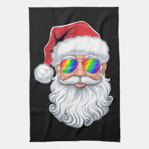Santa Gesicht Gay Sonnenbrille Weihnachten Xmas LG Geschirrtuch