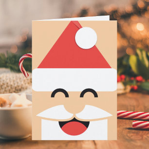 Santa-Gesicht gefaltete Weihnachtskarte Karte