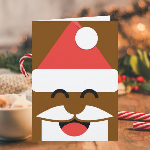 Santa-Gesicht gefaltete Weihnachtskarte Karte