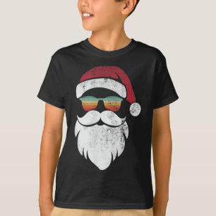 Santa-Gesicht Hut Bart Retro Sonnenbrille Weihnach T-Shirt
