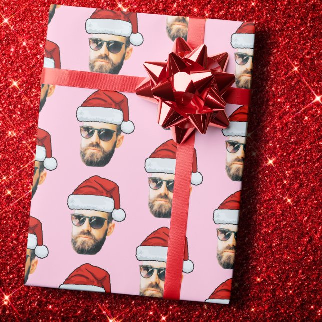 Santa Gesicht Hut Weihnachtsgeschenk Geschenkpapier (Von Creator hochgeladen)