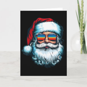 Santa-Gesicht Retro-Sonnenbrille Weihnachten Xmas Karte