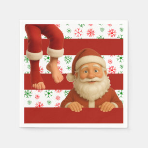 Santa Gesicht Weihnachtsgeister vom Nordpol Serviette