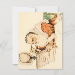 Santa Getting Ready - Norman Rockwell Feiertagskarte