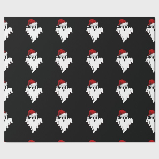 Santa Ghosts Geschenkpapier (Saum)