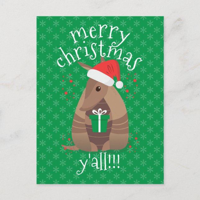 Santa Gift Gift Armadillo Texas Postkarte (Vorderseite)