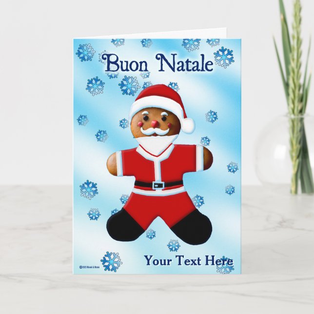 Santa Gingerbread - Buon Natale Karte (Vorderseite)