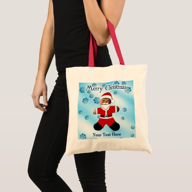 Santa Gingerbread - Frohe Weihnachten Tragetasche (Vorderseite (Produkt))