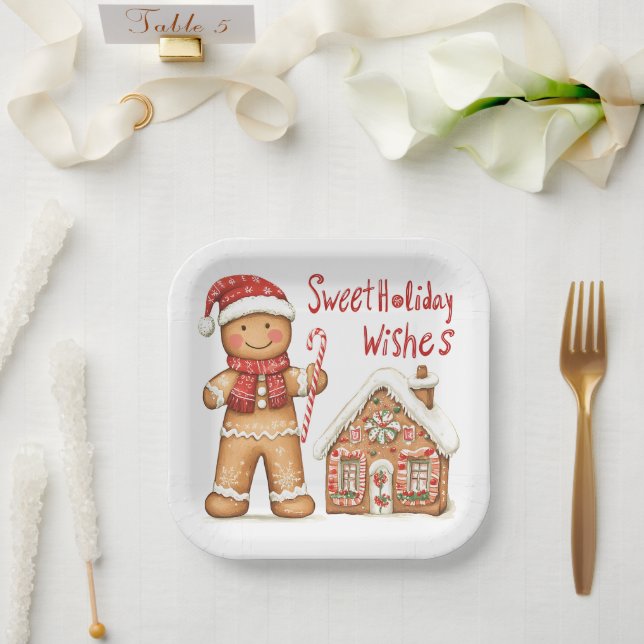 Santa Gingerbread man Paper Plate Pappteller (Hochzeit)