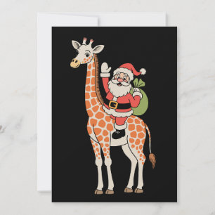 Santa-Giraffe-Weihnachtsfamilie-Xmas-Festtagszeit Feiertagskarte