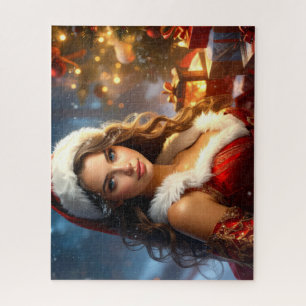 Santa Girl in Christmas Revery Puzzle