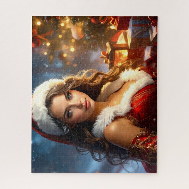 Santa Girl in Christmas Revery Puzzle (Vertikal)