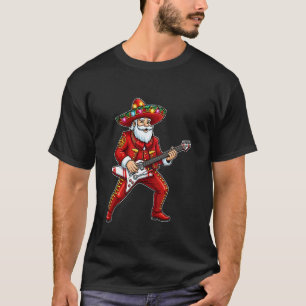 Santa-Gitarrist Weihnachtsbeleuchtung Lustige Fest T-Shirt