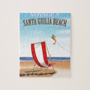 Santa Giulia Beach Vintages französisches Reisepla Puzzle