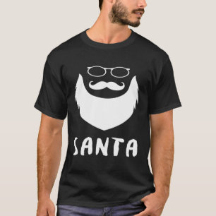 Santa Glasses Mustache und Bart Santa T-Shirt