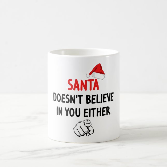 Santa glaubt nicht kaffeetasse (Mittel)