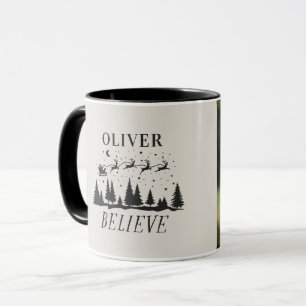 Santa glaubt Weihnachten traditionell beige Foto Tasse