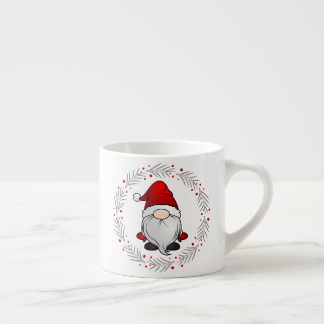 Santa Gnome Funny Christmas Wraath Espressotasse (Rechts)