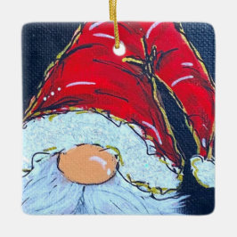 Santa Gnome Keramikornament