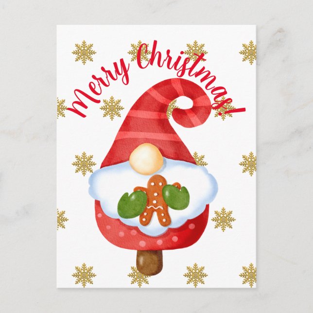 Santa Gnome Postkarte (Vorderseite)