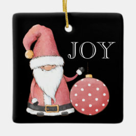 Santa Gnome Rote Ornament Editable Weihnachten