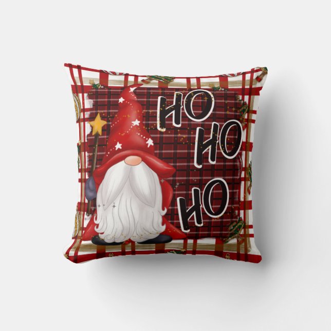Santa Gnome Throw Kissen (Vorderseite)
