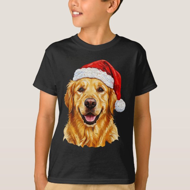 Santa Golden Retriever Christmas Golden Retriever  T-Shirt (Vorderseite)