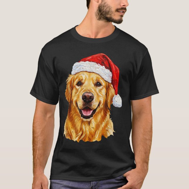 Santa Golden Retriever Christmas Golden Retriever  T-Shirt (Vorderseite)