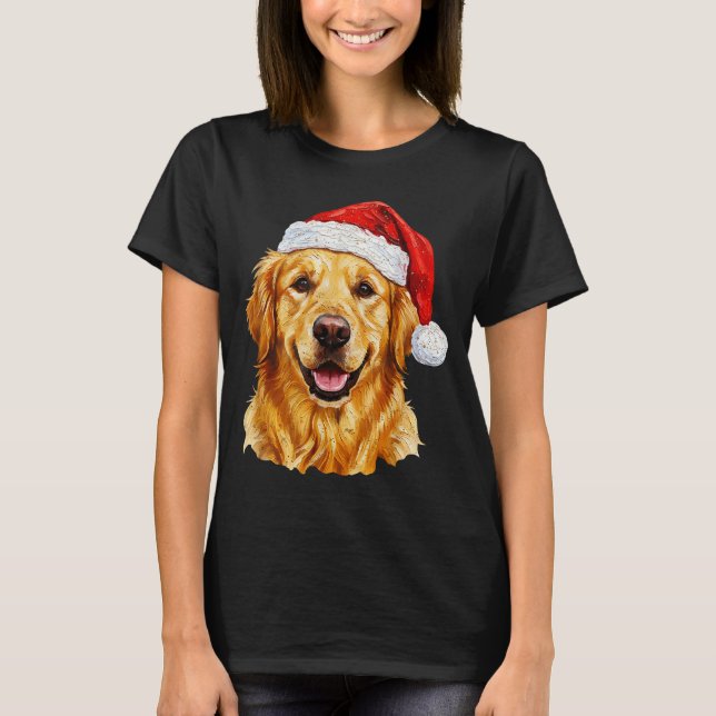 Santa Golden Retriever Christmas Golden Retriever  T-Shirt (Vorderseite)
