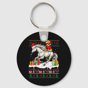 Santa Golden Retriever Reiten Weihnachten Schlüsselanhänger