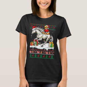 Santa Golden Retriever Reiten Weihnachten T-Shirt