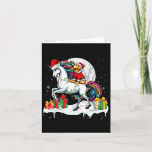Santa Golden Retriever Riding Unicorn Karte