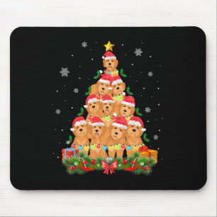 Santa Goldendoodle Dog Tree Weihnachtsmann Tier D Mousepad