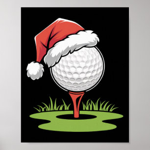 Santa Golf Ball für Weihnachten Golf Ball Weihnach Poster