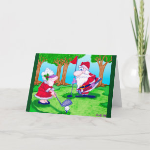 Santa Golf Weihnachtskarte Feiertagskarte