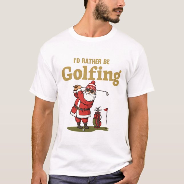 Santa Golfing T-Shirt (Vorderseite)