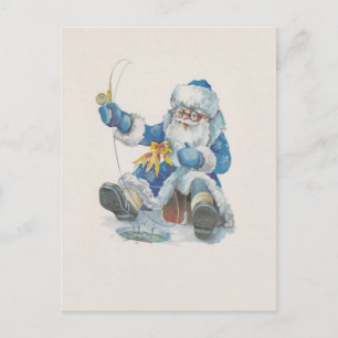 Santa Gone Fishing - Postkarte / Einladung / RSVP