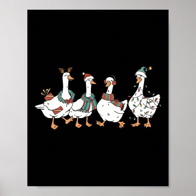 Santa Goose auf der Loose Merry Goosemas Weihnacht Poster (Vorne)