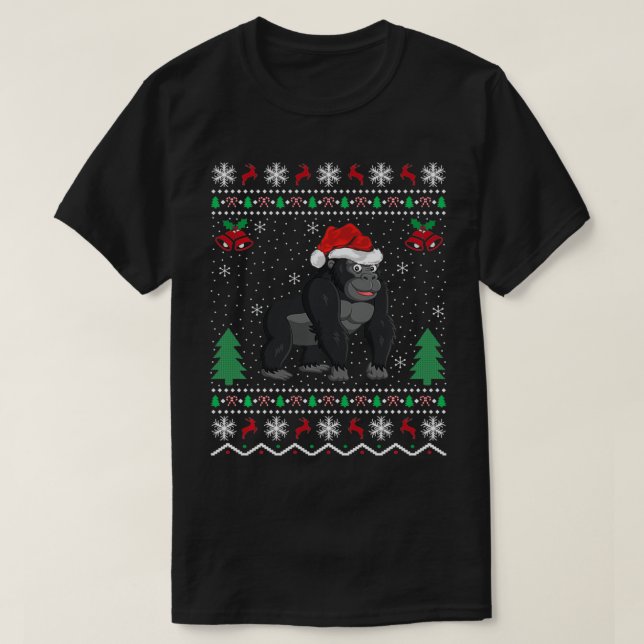Santa Gorilla Animal Lover Xmas Geschenk an Ugly G T-Shirt (Design vorne)