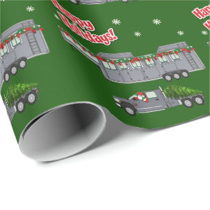 Santa Gray Truck und Pferdeanhänger Weihnachten Geschenkpapier